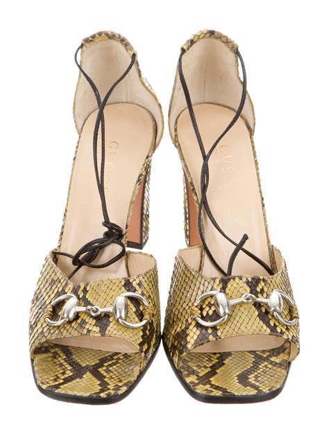 gucci sandals flat|Gucci snakeskin sandals.